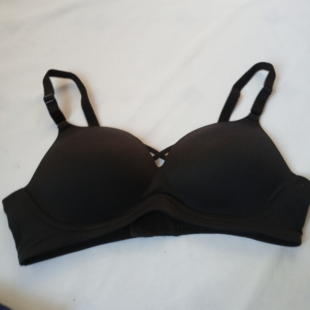 Torrid Curve Bra 38C 360 Back Smoothing Wire Free Push Up Plunge Black